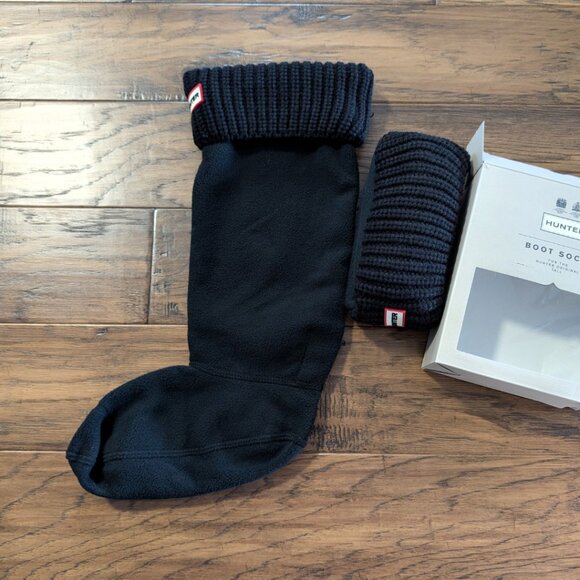 New Hunter boot socks Half Cardigan black tall size medium - Picture 1 of 9